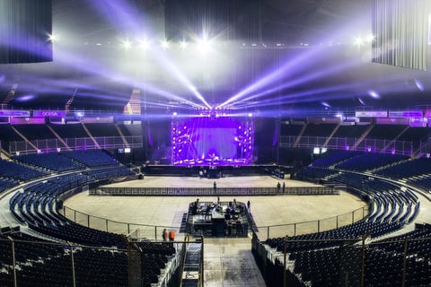 En sus redes sociales, la banda compartió una foto del recinto previo al show.