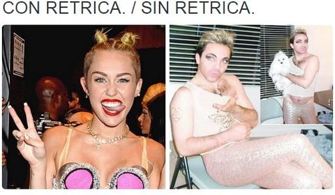Los tuiteros compararon al cantante mexicano con Miley Cyrus.