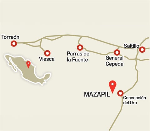 Los hechos ocurrieron en Mazapil, Zacatecas, a 155 kms. de Saltillo, Coahuila.