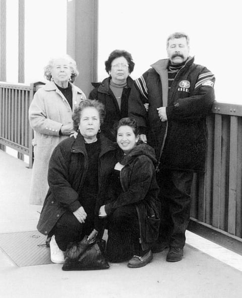 02082015 Hermanos Aranda y Minerva Mendoza en el Puente de San Francisco, California, en diciembre de 1998.