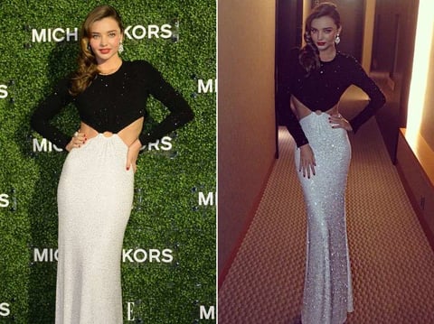 En otra ocasión, Miranda volvió a dar de qué hablar con una instantánea que publicó antes de ir a un evento, pero su figura luce diferente a cómo se vio en la alfombra roja.