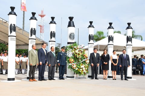 Conmemoran autoridades municipales y militares el 168 aniversario de la gesta de los Niños Héroes de Chapultepec.
