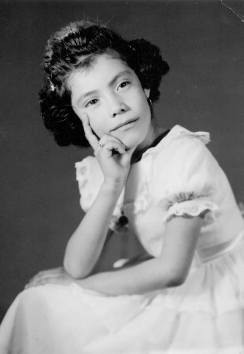 20092015 Niña Adriana Rojos Cepeda, al cumplir sus seis años de edad, en marzo de 1956.