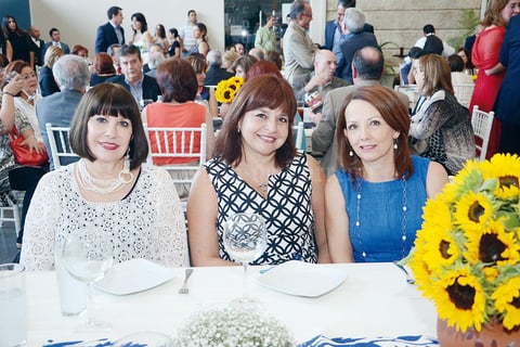 29092015 EN INAUGURACIóN DE EXPO.  Gaby de Acosta, Larisa de Mendoza y Claudia de Guerrero.