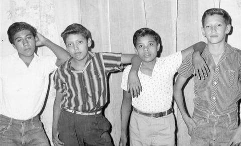 De Fco. I. Madero: Leno Trujillo, Chuy Zárate, Julio Corral y Arturo
Carrillo en 1962.