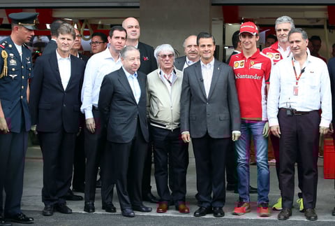 En su visita al Hermanos Rodríguez, lo acompañaron, Enrique de la Madrid, el secretario de Turismo; Jean Todt, presidente de la FIA; Carlos Slim Domit, senador de este organismo; José Abed, vicepresidente; y Alfredo Castillo, director de la Conade.
