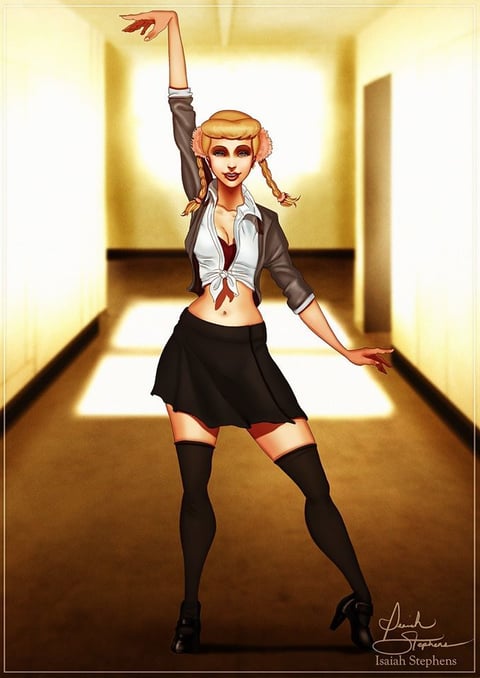 La Cenicienta se mostró como colegiala a la Baby one more time.