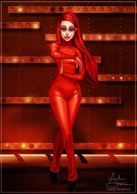 Ariel de La sirenita se lució en el recordado traje rojo del video de Oops... I did it again.