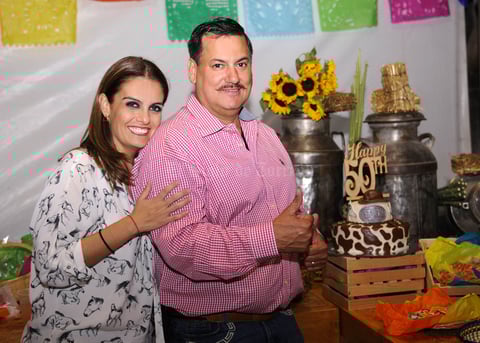 Con su esposa, Julieta