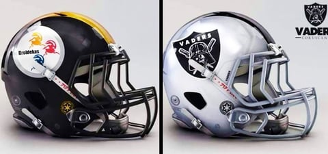 Si los personajes de Star Wars tuvieran equipos de NFL estos serían sus cascos.