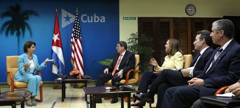 18 de febrero | Visita. El canciller cubano, Bruno Rodríguez, recibe en La Habana una delegación de la Cámara de Representantes de EU.