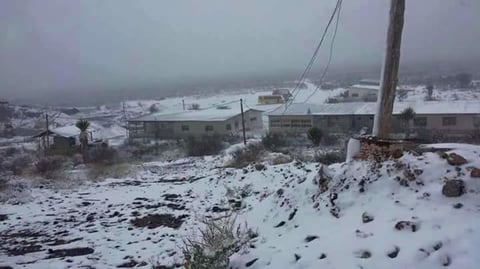 En Coahuila también se registraron nevadas en algunas zonas de Ocampo y Sierra Mojada.