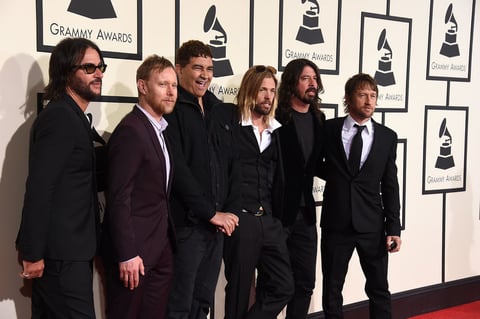 El grupo Foo Fighters a su arribo al Staples Center de Los Ángeles.