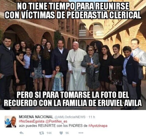 La frase también fue motivo de críticas contra el pontífice.