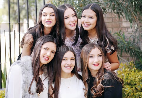 21022016 ENTRE AMIGAS.  Ángela cumplió 16 años y lo celebró junto a sus familiares y amigas: Samia, Dany, Laura, Jimena y Mariana.