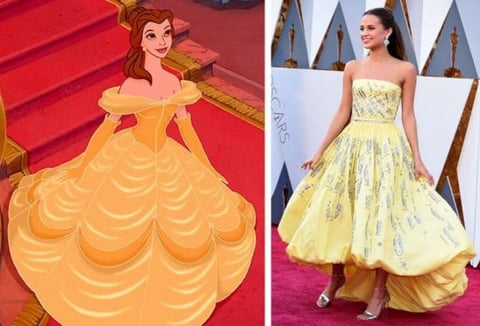 La actriz Alicia Vikander, fue comparada con Bella.
