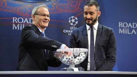 Giorgio Marchetti, director de competiciones de la UEFA, destaca los detalles del sorteo.