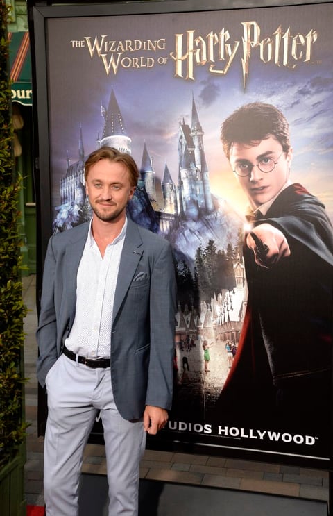 El actor británico Tom Felton, quien interpreta a "Draco Malfoy", asistió al evento de inauguración.