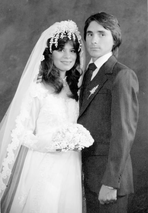 10042016 Sr. Q. Lauro MartÃ­nez Mesta y su sobrina, Olga MartÃ­nez Torres, en su boda.