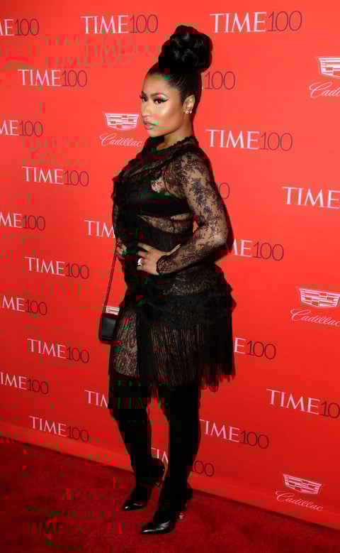 Nicki Minaj lució un atuendo de transparencias en la gala de Time.