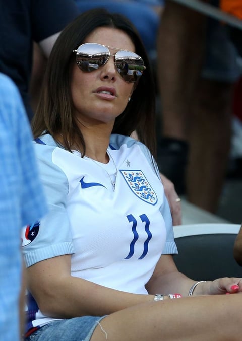 Rebekah Vardy, la esposa del afortunado atacante de Inglaterra Jamie Vardy.