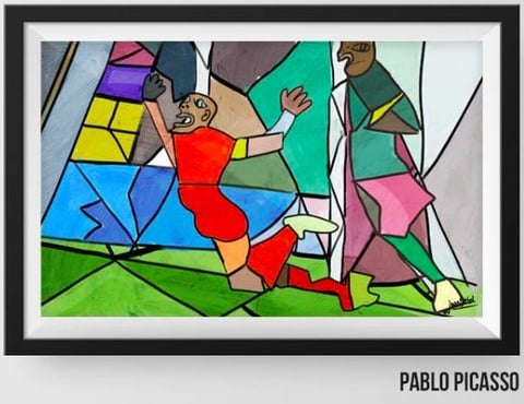 La polémica jugada quedó inmortalizada en "pinturas" de Pablo Picasso.