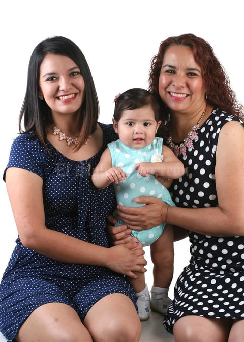 14082016 TRES GENERACIONES.  Karen Cecilia, Annia Cecilia e Hilda Cecilia.