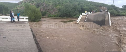 El primer colapso de un puente se registró en el kilómetro 144 de la carretera Durango- Parral, que se encuentra cerca de la comunidad La Cuesta en el municipio de Rodeo, a causa de la fuerza del arroyo Francisco Zarco.