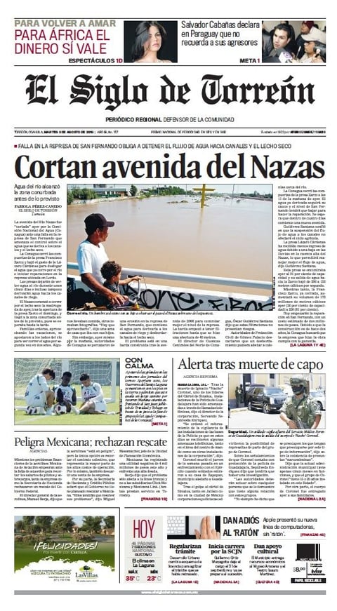 La quinta avenida fue el primero de agosto del año 2010 cuando la Conagua abrió las compuertas de la presa Lázaro Cárdenas que se encontraba a un 90 por ciento de su capacidad, provocando que al siguiente día llegara la corriente a la zona conurbada.