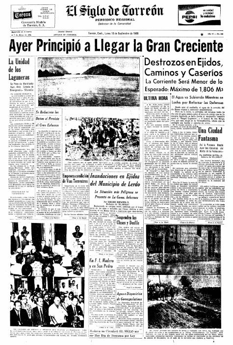 La segunda avenida es recordada como la gran inundación y ha sido la de mayor volumen en el gasto. También ocurrió un 15 de septiembre, de 1968.