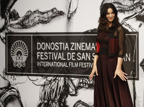 La actriz italiana Monica Bellucci durante la presentación de su película On the Milky Road en el Festival Internacional de Cine de San Sebastián.