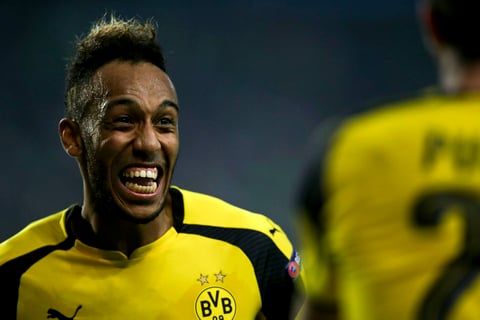 El jugador Pierre-Emerick Aubameyang de Dortmund.