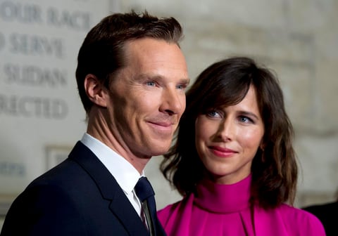 El protagonista de la cinta, Benedict Cumberbatch, junto a su esposa Sophie Hunter.
