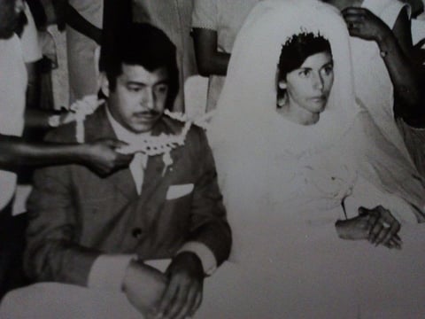 30102016 Jaime Antonio Rodríguez Bernal y Hermila García Muñiz el día de su boda el 30 de octubre de 1971.