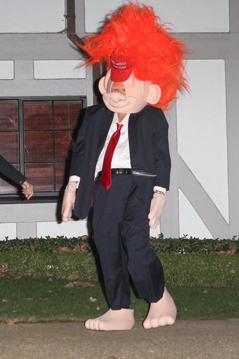 Orlando Bloom se disfrazó como una caricatura de Donald Trump.