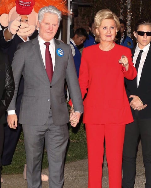 Katy Perry y Orlando Bloom . La pareja se
vistió de Hillary Clinton y Donald Trump.