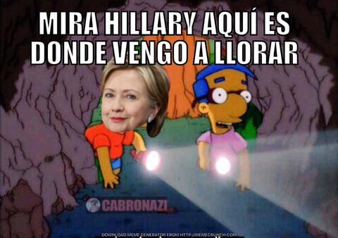 Hillary por supuesto, ha sido una de las más atacadas con los memes.