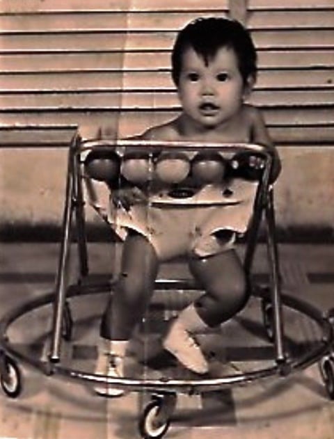 El niño Jorge Hernández Saucedo, en 1973 en sesión fotográfica.