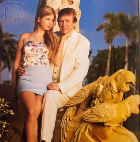 El presidente electo de los Estados Unidos no se ha salvado. En febrero de este año salió a la luz una fotografía de Donald Trump y su hija Ivanka, la cual formó parte de un reportaje que la revista Vanity Fair en 1996, cuando ella contaba con 15 años de edad. La foto se calificó como inquietante, ya que ambos están en una pose más de pareja que de padre e hija, a lado de una escultura de loros apareándose.