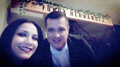 29012017 EN INAUGURACIóN.  Mónica Acosta y Gabriel Meléndez Hernández.