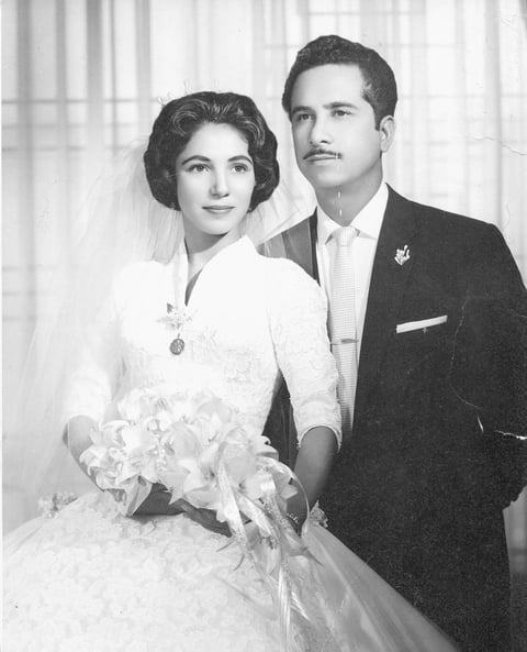 19022017 Teresa López Espino y C.P. Lauro Alonzo Márquez se casaron el 21 de febrero de 1960.