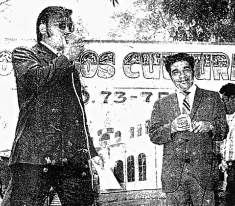 23042017 Locutor Antonio Lozoya Pérez laborando en los domingos culturales del Ayuntamiento de Torreón, 1973 - 1975.