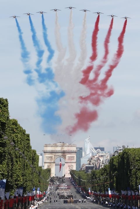 Trump llegó la víspera a París para asistir al desfile, el motivo principal de su primera visita oficial a Francia.