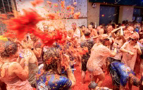 Las calles de Buñol volvieron a teñirse de rojo.