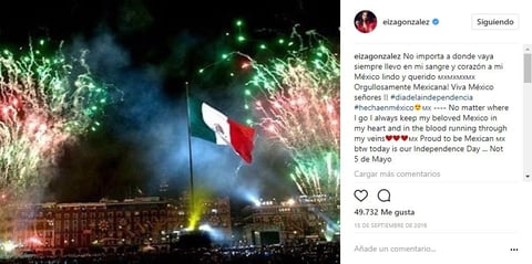 Eiza González señaló que sin importar a donde vaya, lleva a México en su corazón.