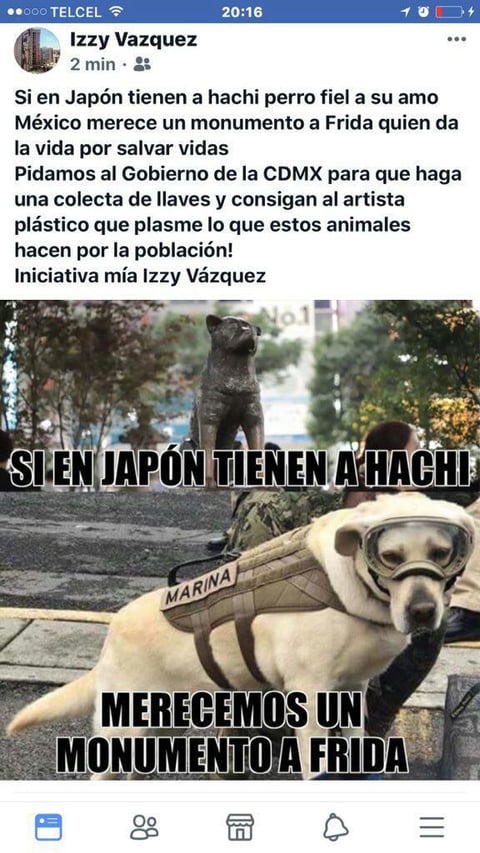 También ha provocado reacciones en las que esperan honrar su tarea, la búsqueda y rescate de personas.