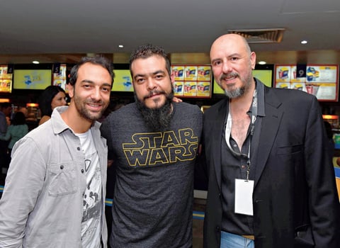 30092017 FESTIVAL DE CINE.  Axel, Henry y Lex.