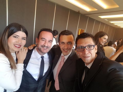 29102017 POSAN PARA LA FOTO.  Linda Loaiza y los diseñadores de joyería: Samuel Burstein, Arturo Chávez y Pineda Damián.