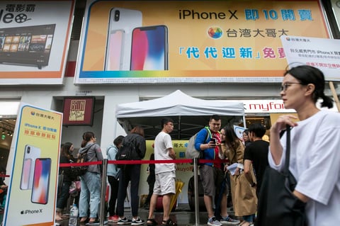 En Taipei, Taiwán, también hubo buena afluencia de compradores.