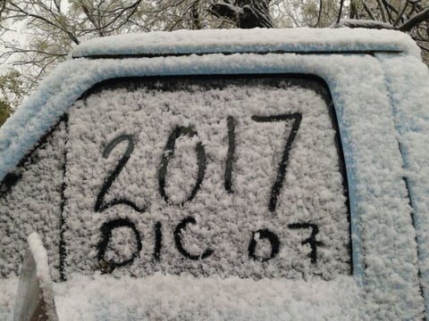 Se registró una nevada la mañana de este jueves en Piedras Negras.